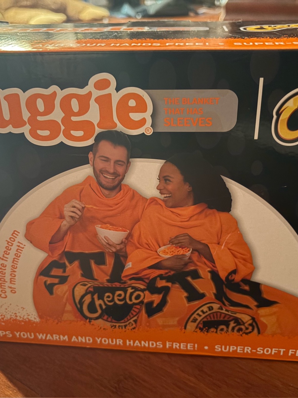 Orange Sleeve Blanket with Sleeves - Cozy Hands-Free Wearable Throw